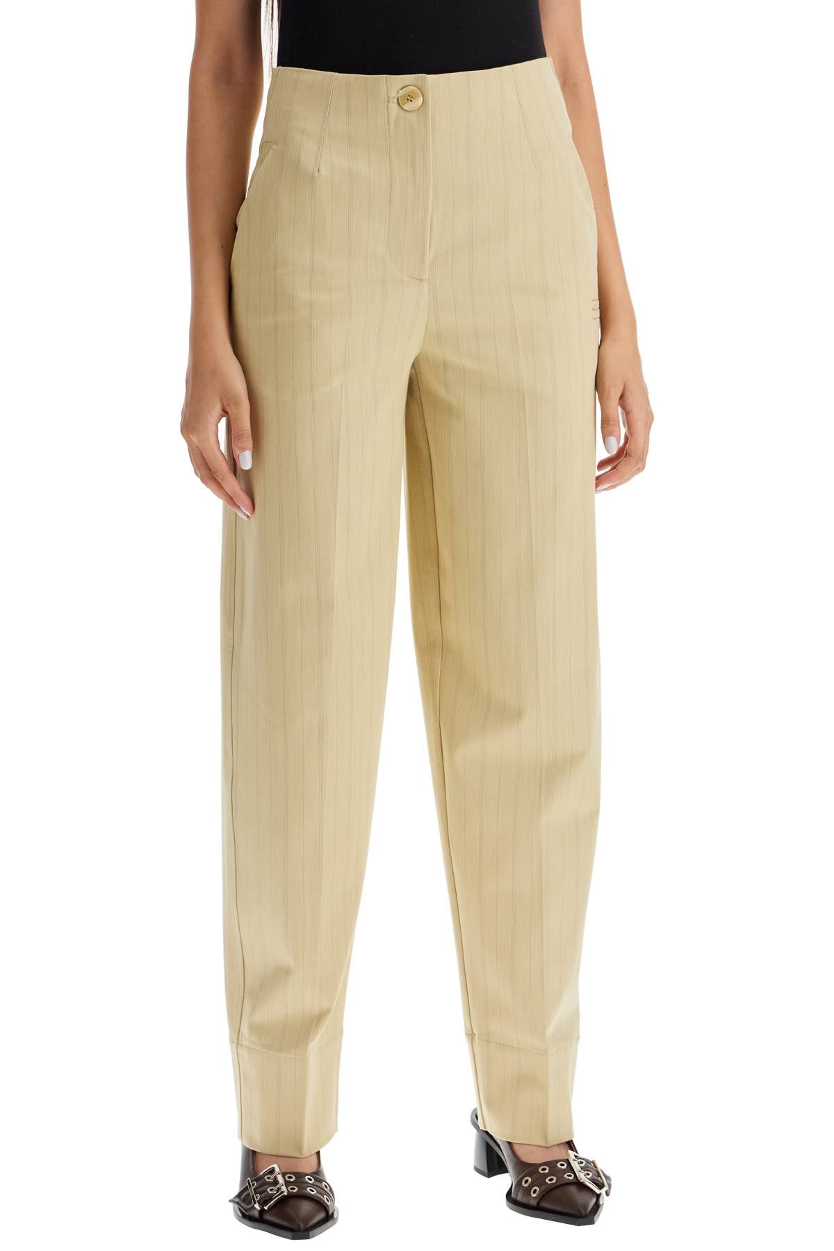 Ganni Ganni striped tapered trousers