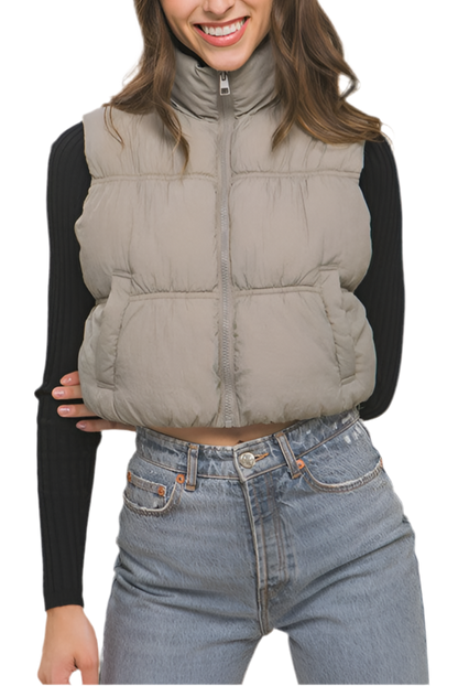 “ALI” High Neck Puffer Vest