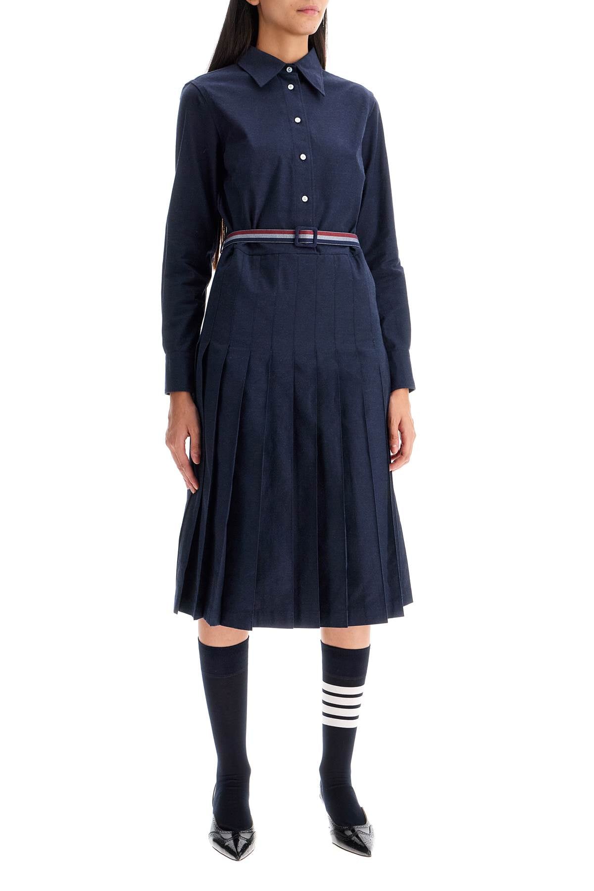 Thom Browne Thom Browne midi shirt dress with belt