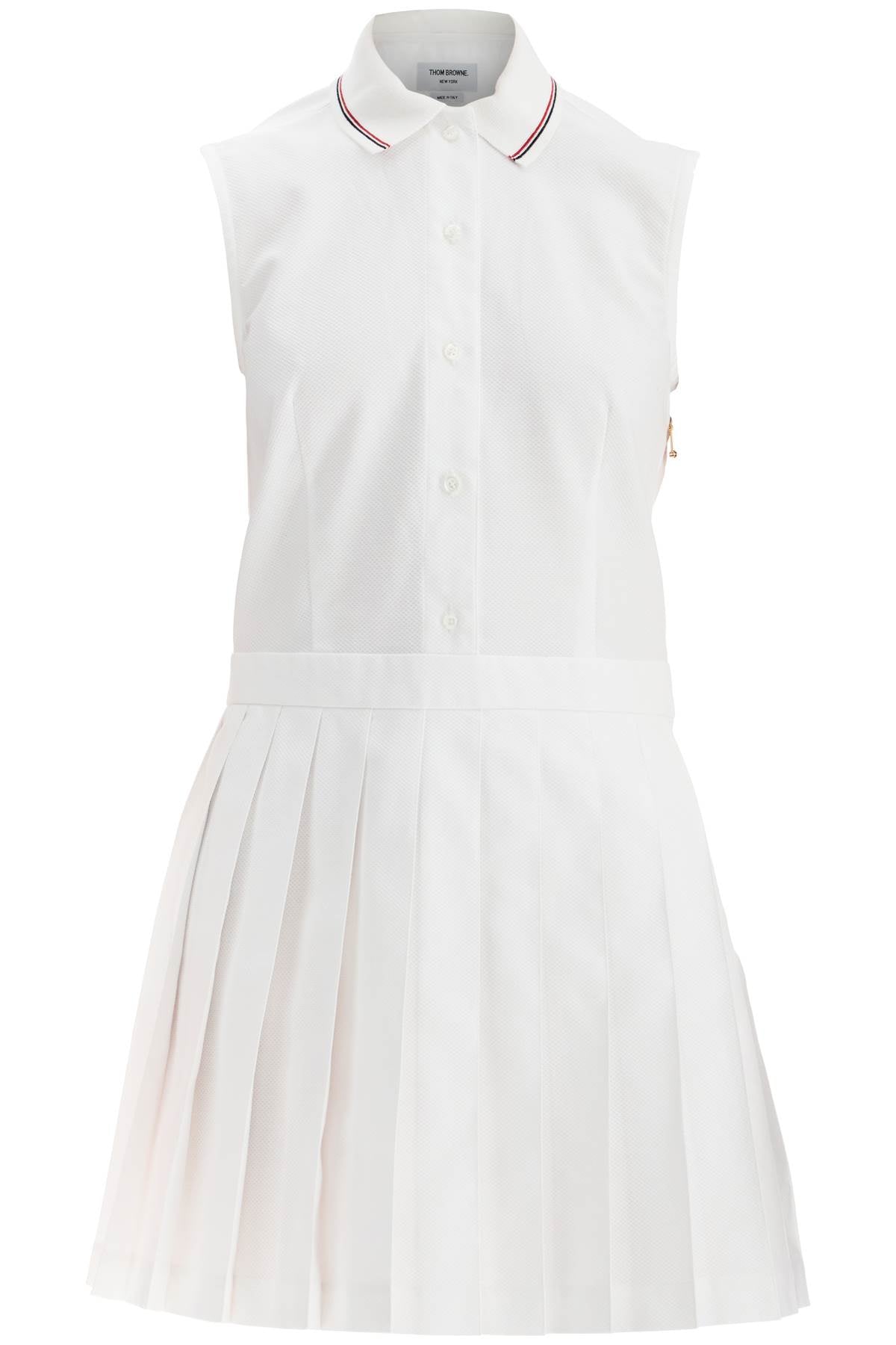 Thom Browne Thom Browne white pleated cotton dress for women