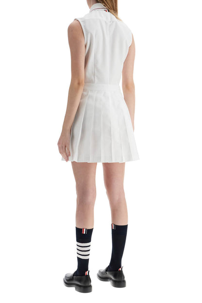 Thom Browne Thom Browne white pleated cotton dress for women