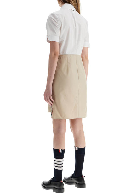 Thom Browne Thom Browne khaki typewriter cloth dress with striped logo