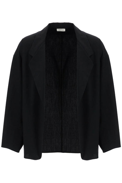 Fear Of God Fear Of God blazer in misto cotone e lana nero oversize con zip