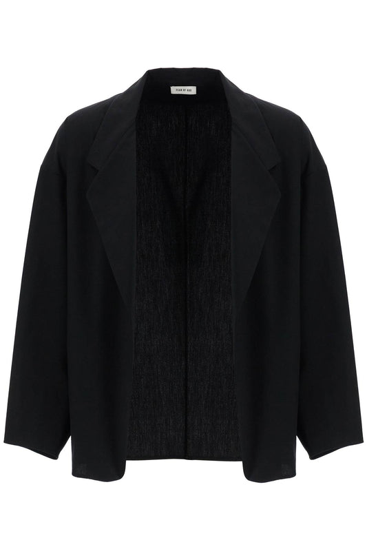 Fear Of God Fear Of God blazer in misto cotone e lana nero oversize con zip