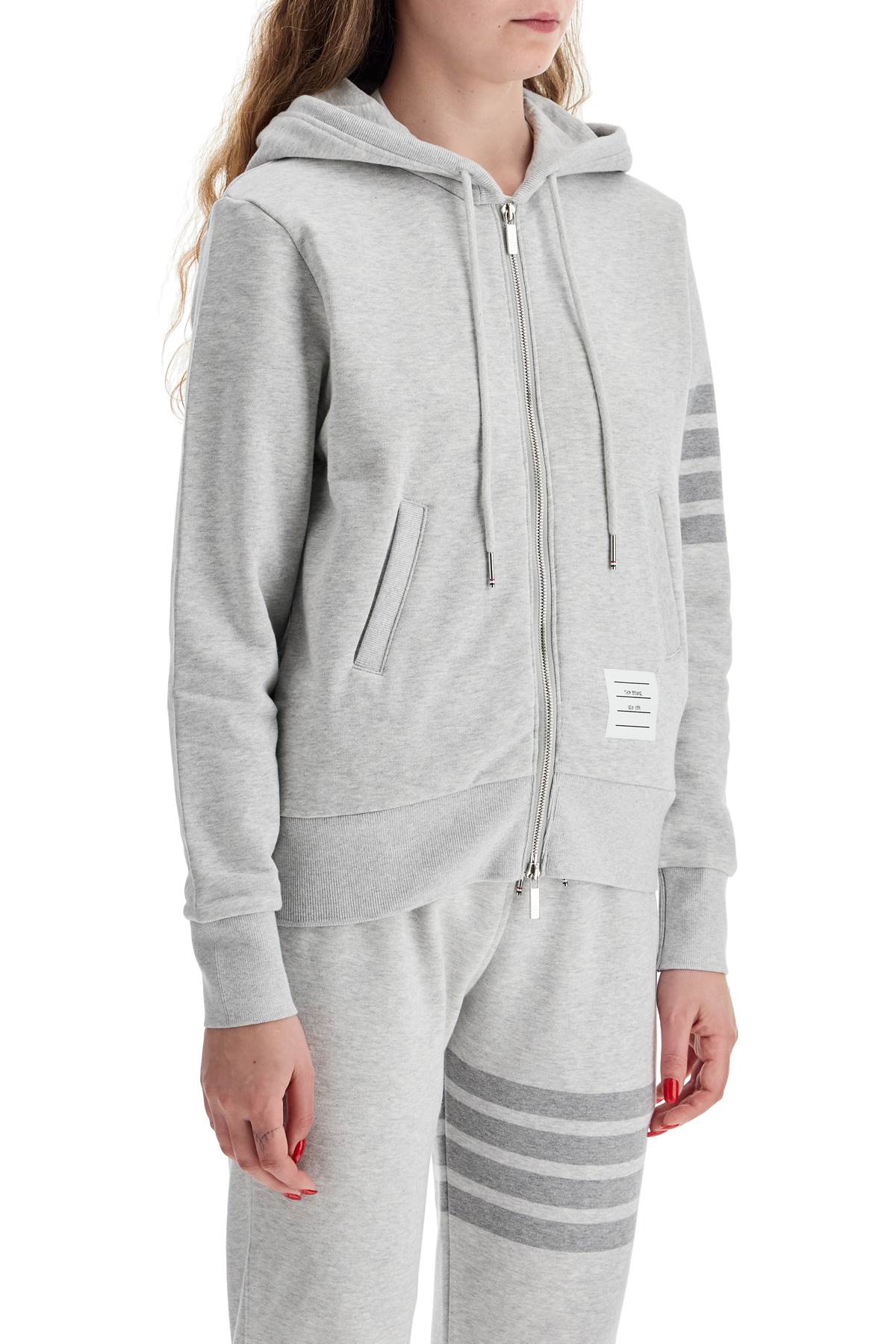 Thom Browne 4-bar hoodie with zipper and