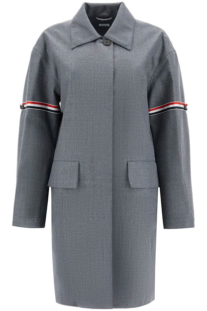 Thom Browne Thom Browne waterproof technical wool coat with rwb stripes