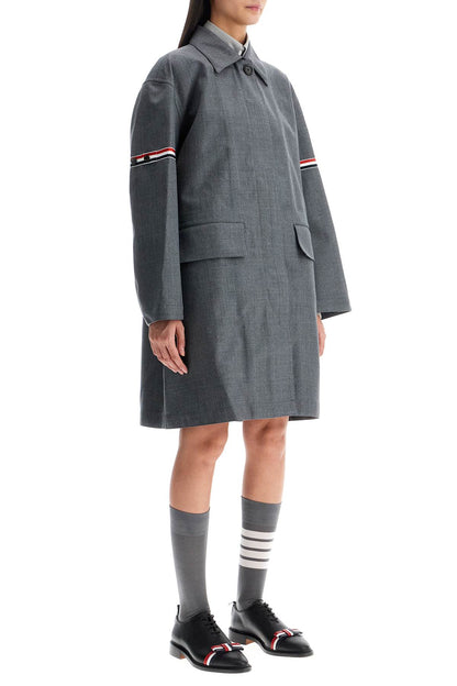 Thom Browne Thom Browne waterproof technical wool coat with rwb stripes