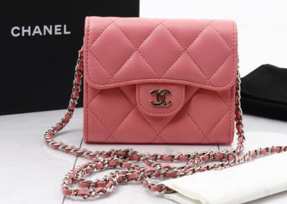 CHANEL Mini Card Case with Chain, Lambskin