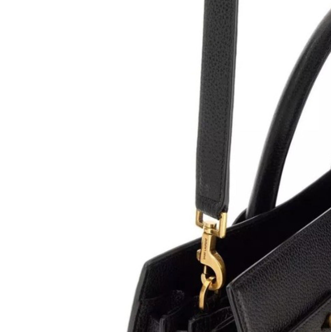 SAINT LAURENT
BLACK CALF LEATHER SAC DE JOUR HANDBAG