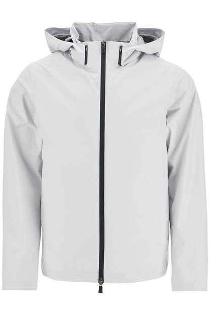 HERNO HERNO light gray polyester waterproof bomber with hood