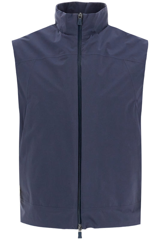 Herno Laminar Herno Laminar dark blue waterproof gilet in polyamide with high collar