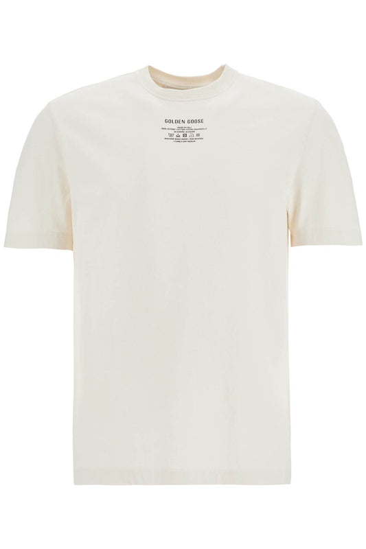 Golden Goose Golden Goose men's organic cotton white t-shirt with printed logo