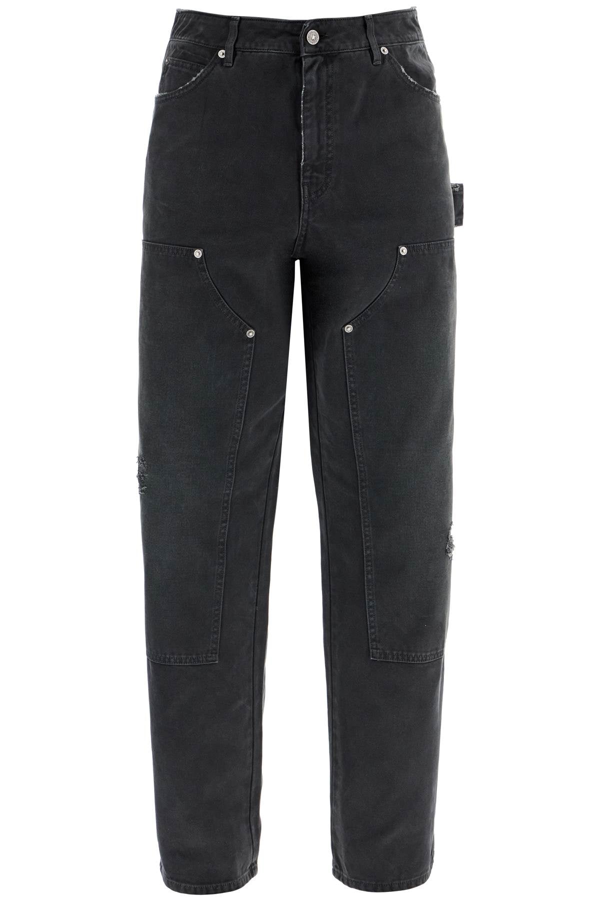 Golden Goose Golden Goose painter pants in black cotton destroyed effect journey