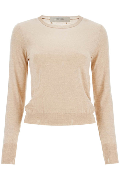 Golden Goose Golden Goose light beige merino wool women's crew neck sweater