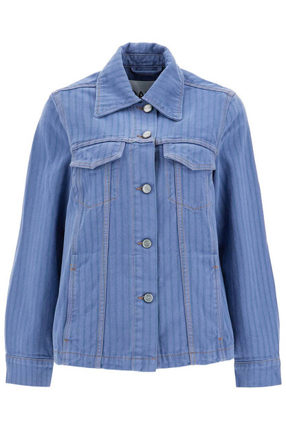 Ganni Ganni "striped overdyed denim jacket