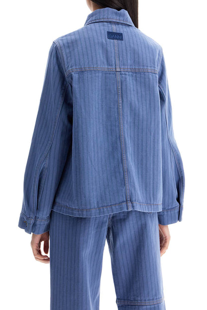 Ganni Ganni "striped overdyed denim jacket