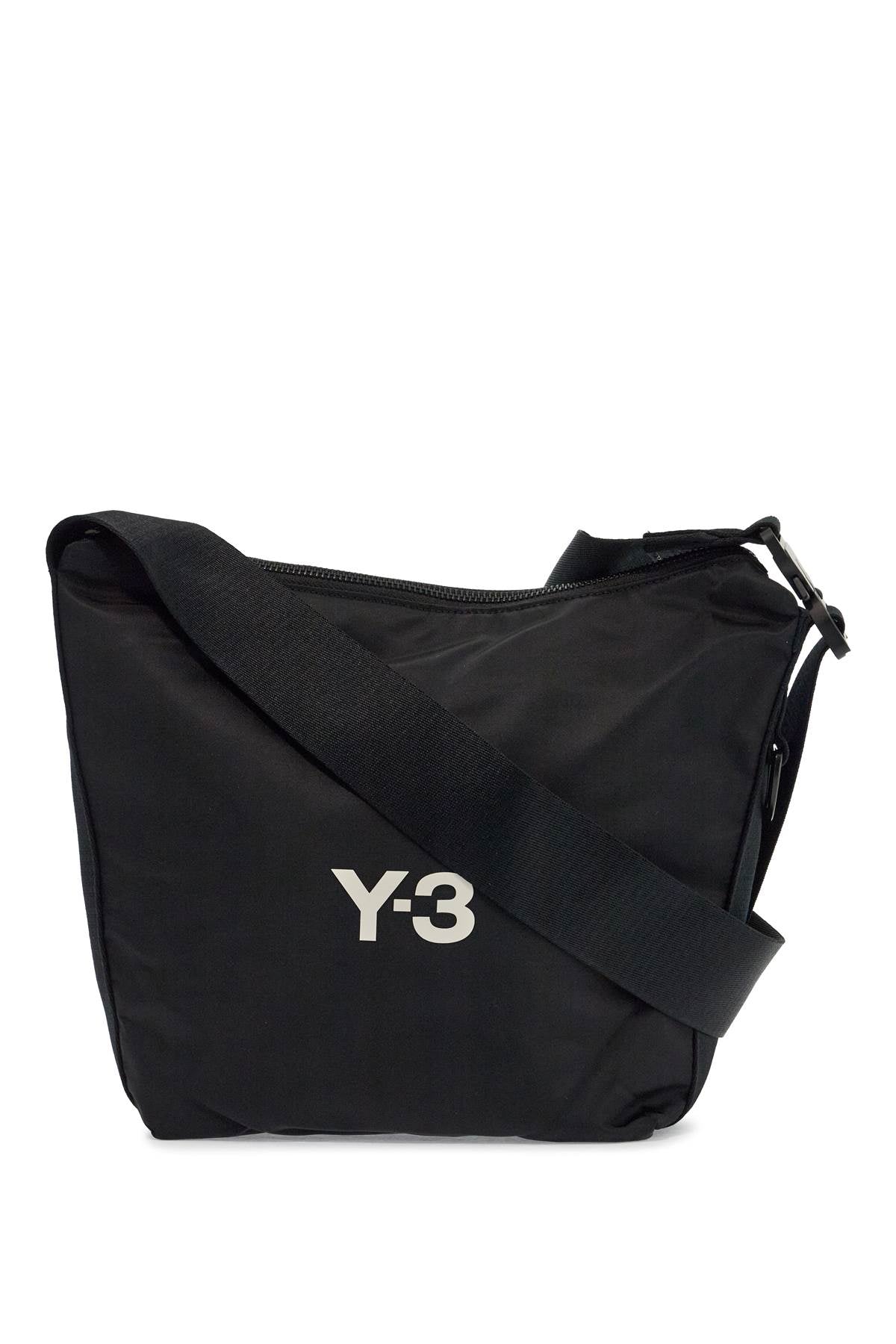 Y-3 black recycled polyester sacoche with adjustable strap