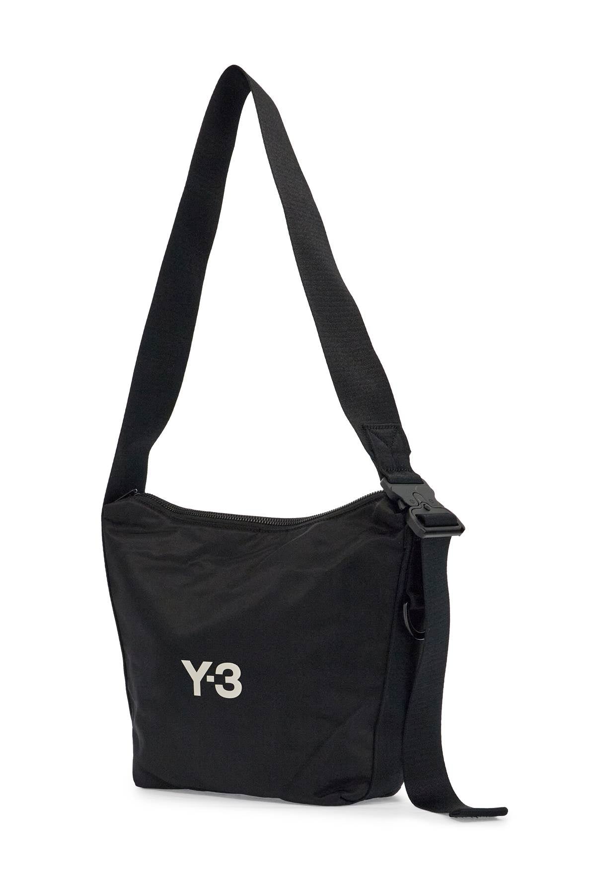 Y-3 black recycled polyester sacoche with adjustable strap