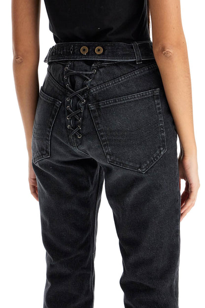 JEAN PAUL GAULTIER JEAN PAUL GAULTIER jeans with padded inlays and lace-up