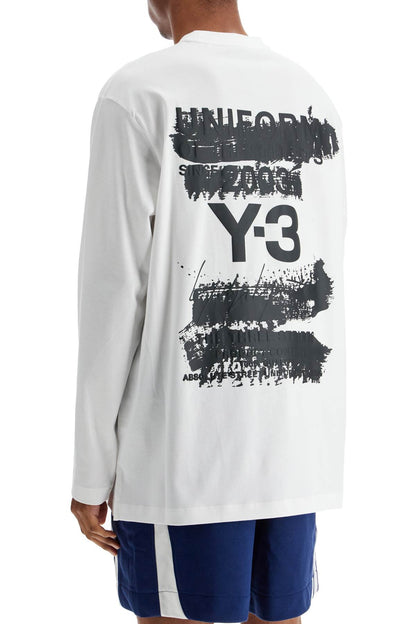 Y-3 Y-3 white cotton t-shirt with graphic print