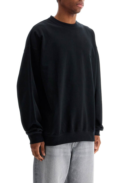 Y-3 Y-3 black cotton crewneck sweatshirt with tone-on-tone logo