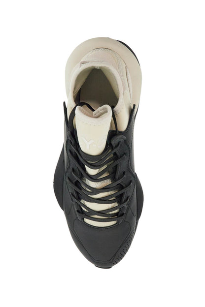 Y-3 black fabric and leather kaiwa sneakers for men