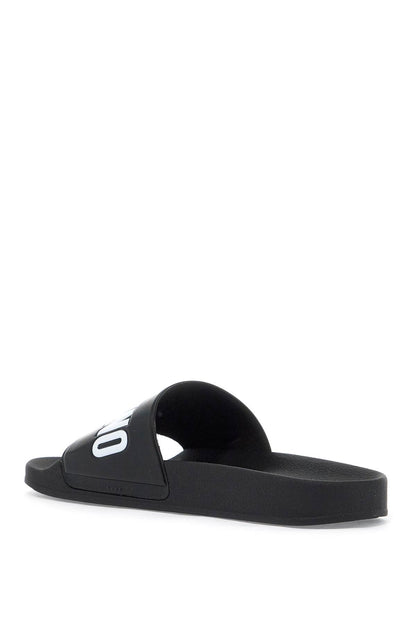 Moschino rubber slides with logo branding