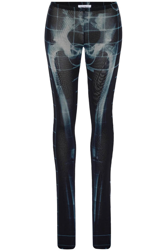 JEAN PAUL GAULTIER JEAN PAUL GAULTIER black polyamide pants with skeleton print