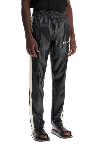 Palm Angels Palm Angels faux leather joggers with side stripes