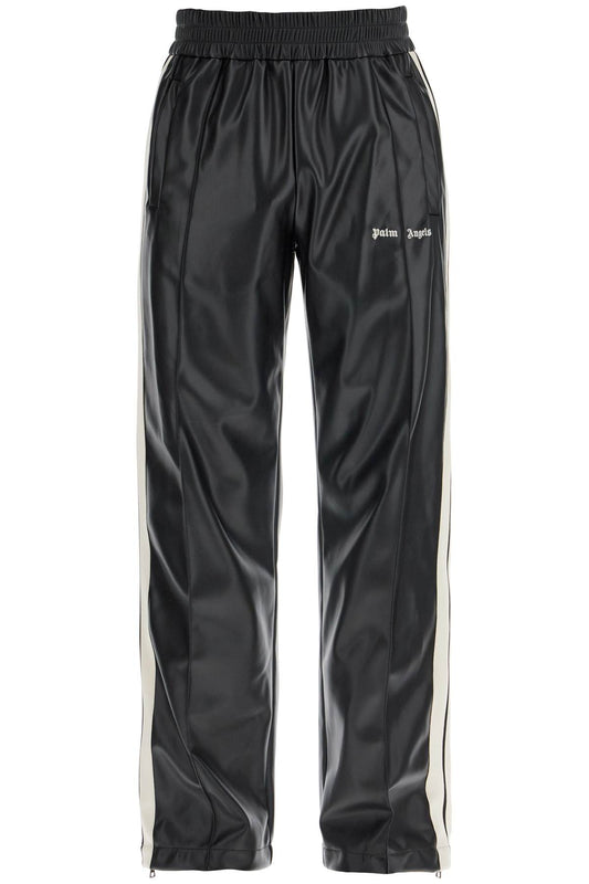 Palm Angels Palm Angels faux leather joggers with side stripes