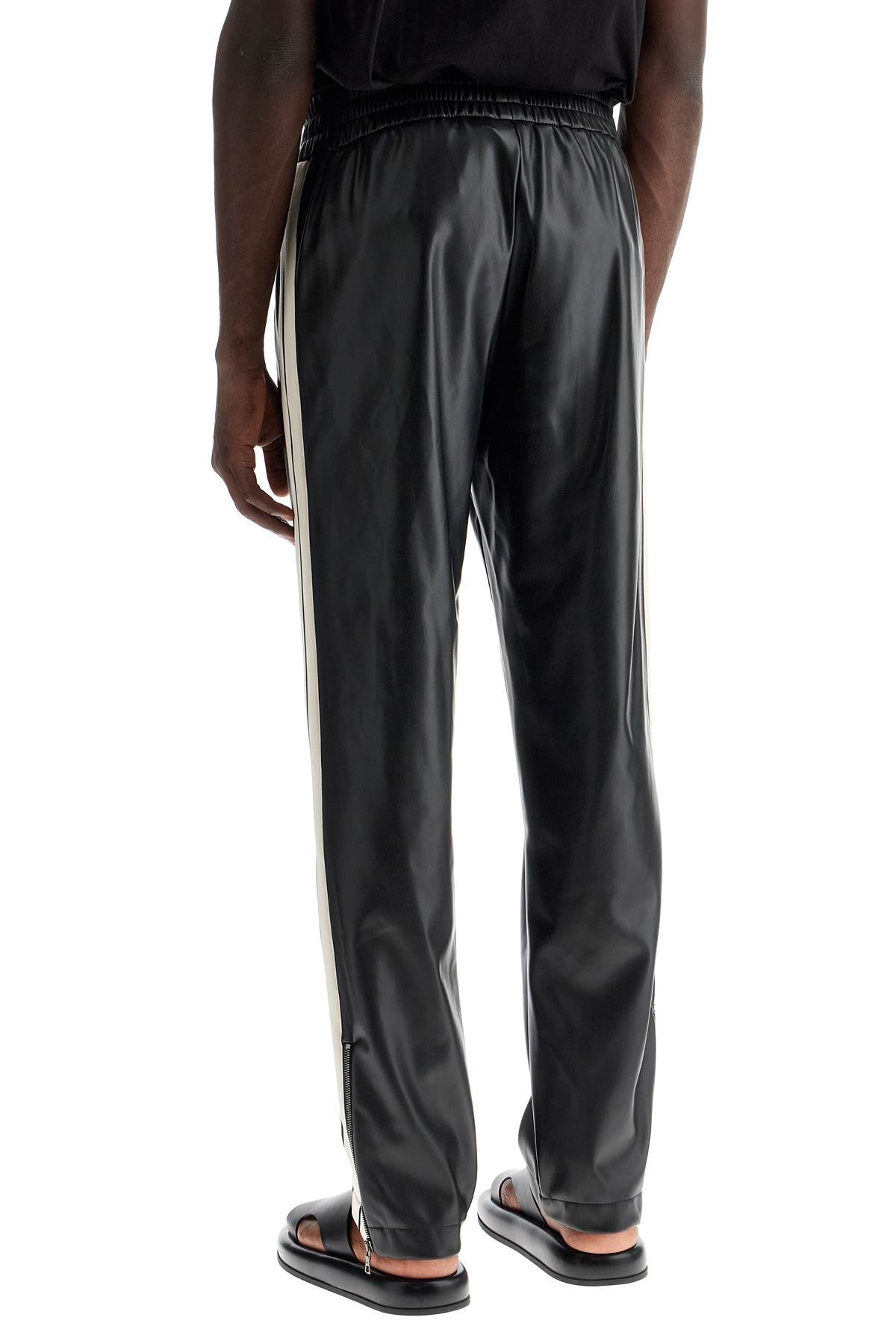 Palm Angels Palm Angels faux leather joggers with side stripes