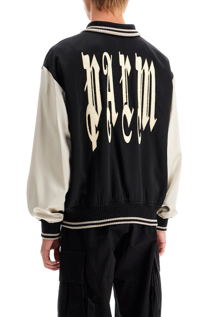 Palm Angels Palm Angels satin varsity jacket for