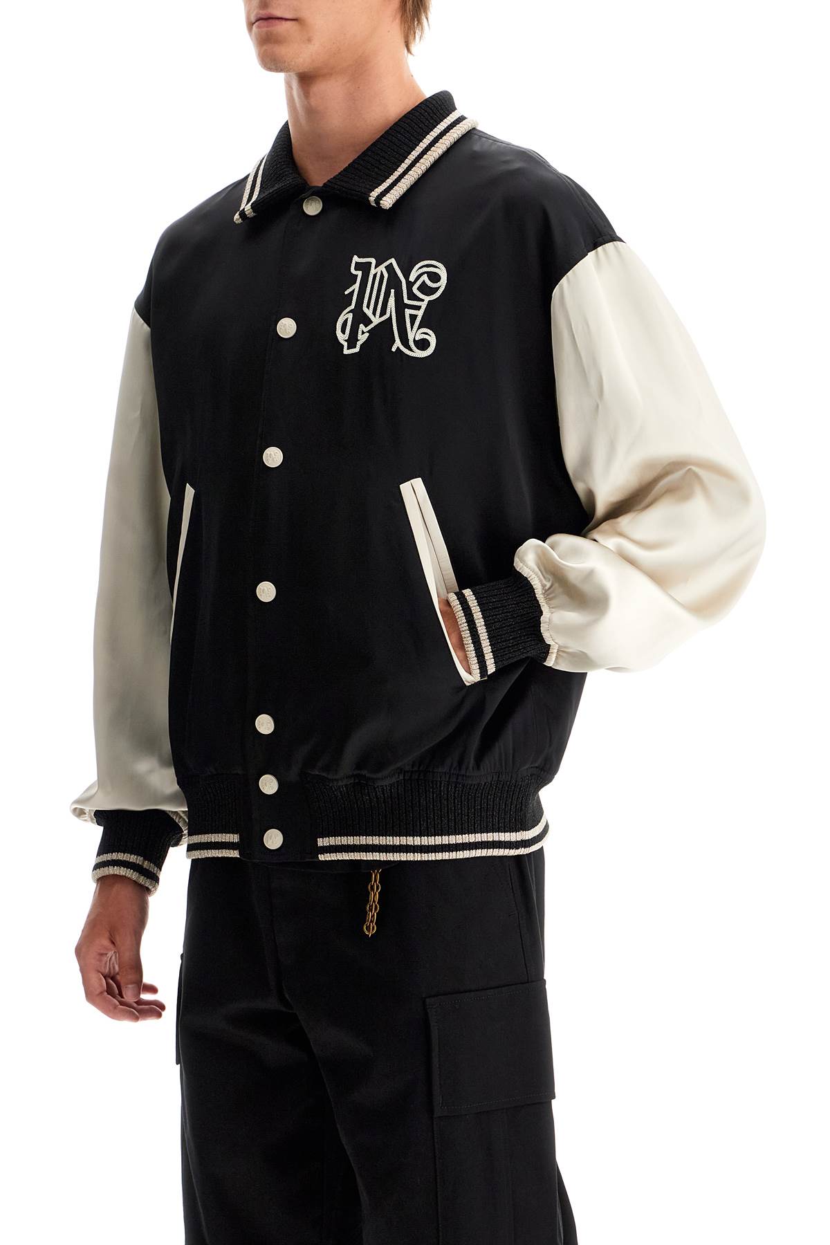 Palm Angels Palm Angels satin varsity jacket for