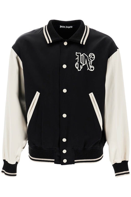 Palm Angels Palm Angels satin varsity jacket for