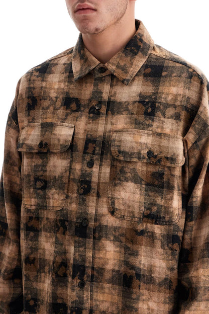 Palm Angels 'flannel shirt with curved logo