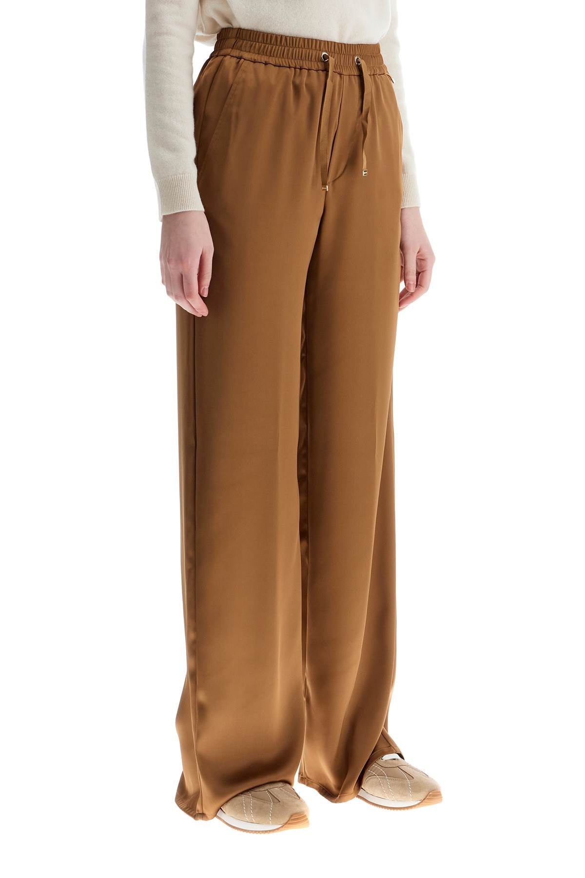 HERNO HERNO wide leg camel polyester pants