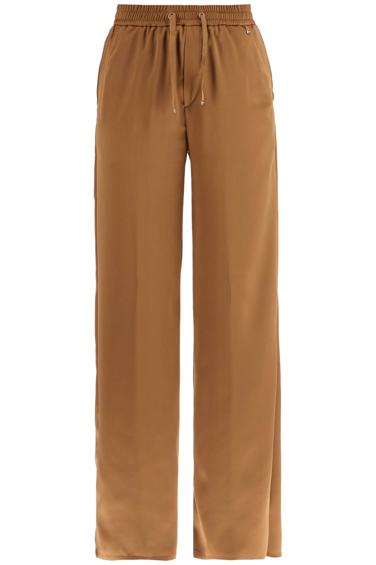 HERNO HERNO wide leg camel polyester pants