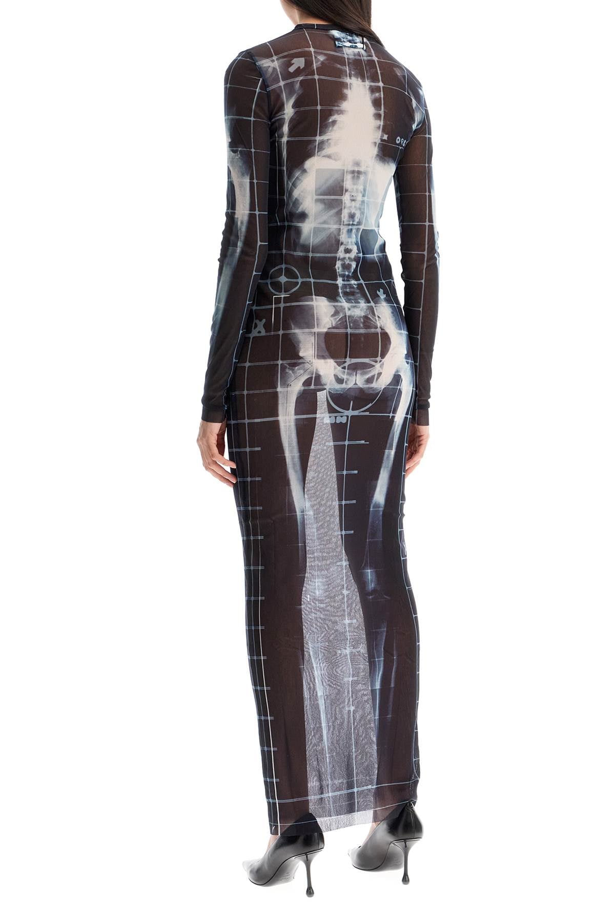 JEAN PAUL GAULTIER JEAN PAUL GAULTIER long dress with x-ray print in black*** blue*** and light blue squeletor