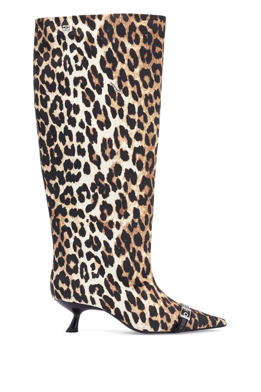 Ganni Ganni animal print fabric boots