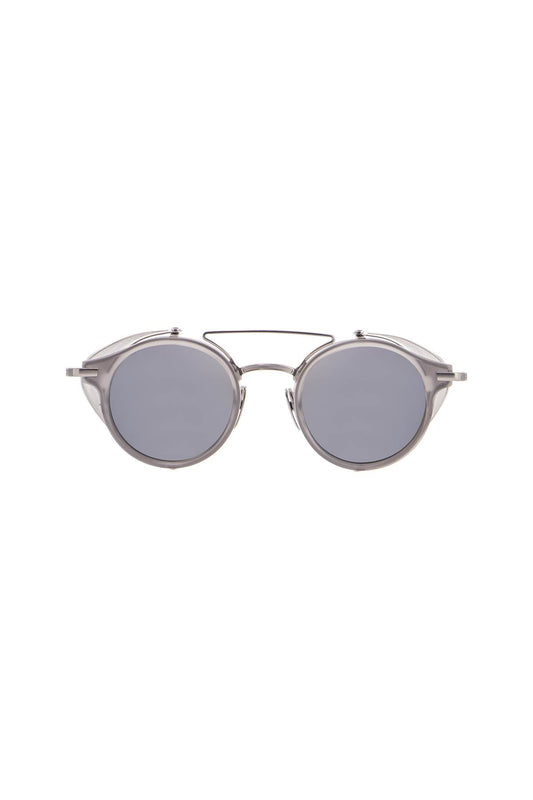 Thom Browne Thom Browne round sunglasses in light grey titanium and acetate with side protection