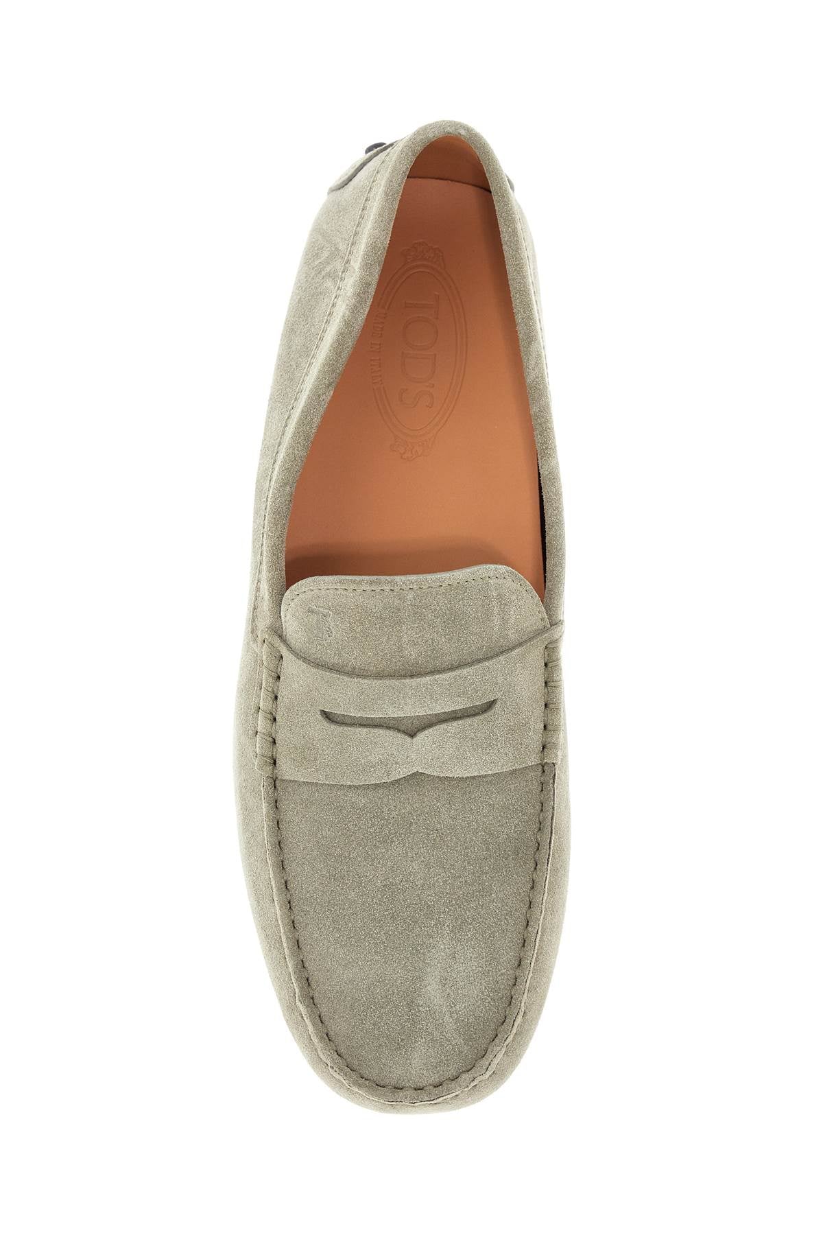 Tod'S Tod'S beige suede driving moccasin for men with rubber sole