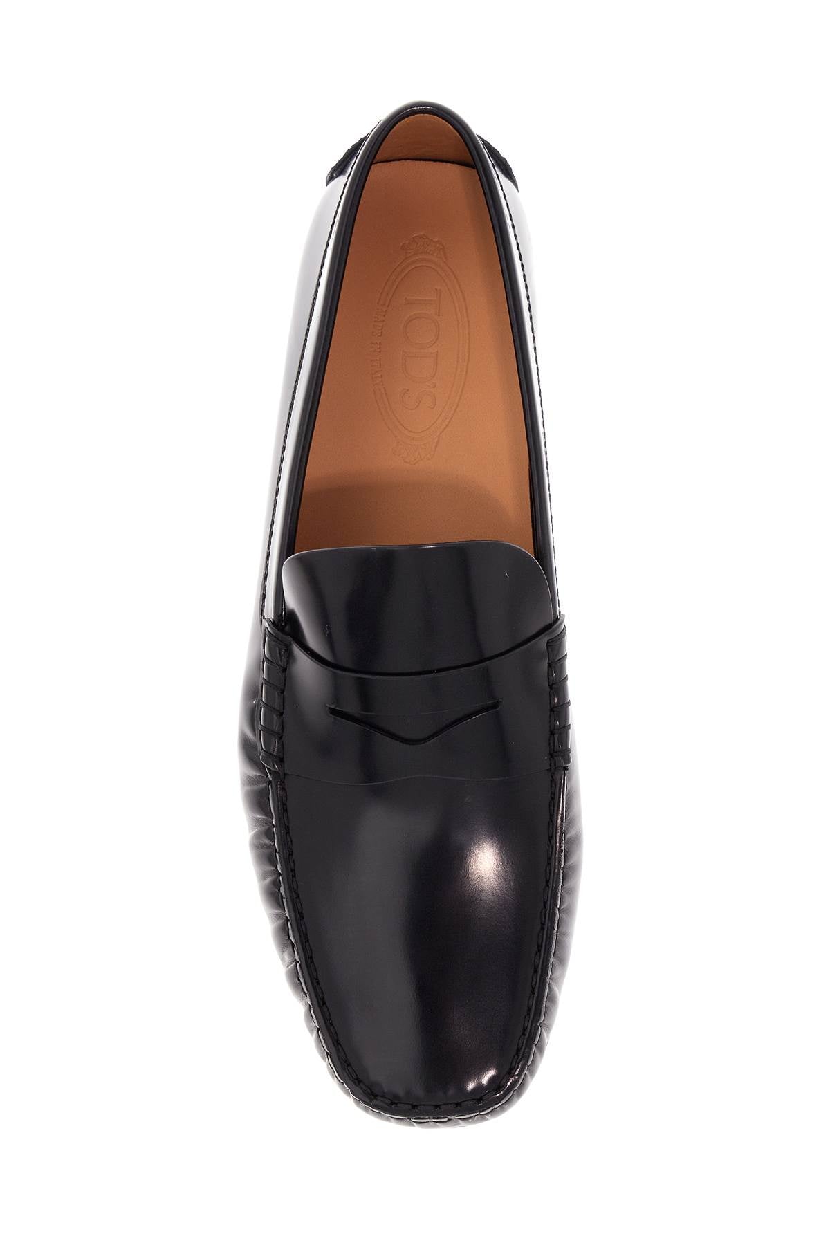 Tod'S Tod'S men's black calfskin loafers with elegant insert and rubber sole