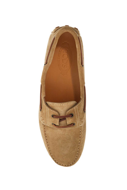 Tod'S Tod'S suede biscuit leather loafers with rubber sole