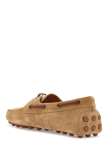 Tod'S Tod'S suede biscuit leather loafers with rubber sole