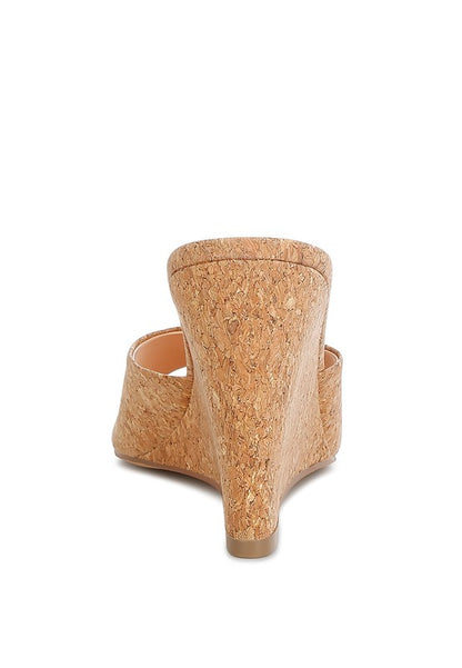 “SHILO” Cork Wedge Sandals