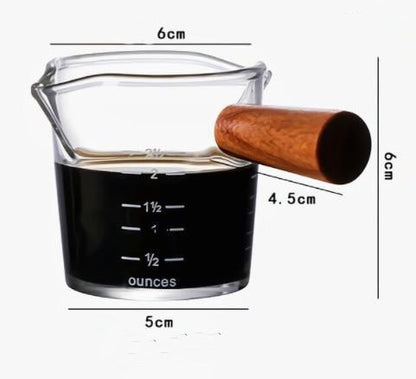 Milk Cup Wooden Handle Transparent Coffee Glass