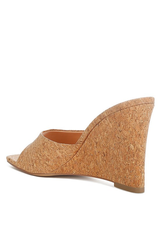 “SHILO” Cork Wedge Sandals