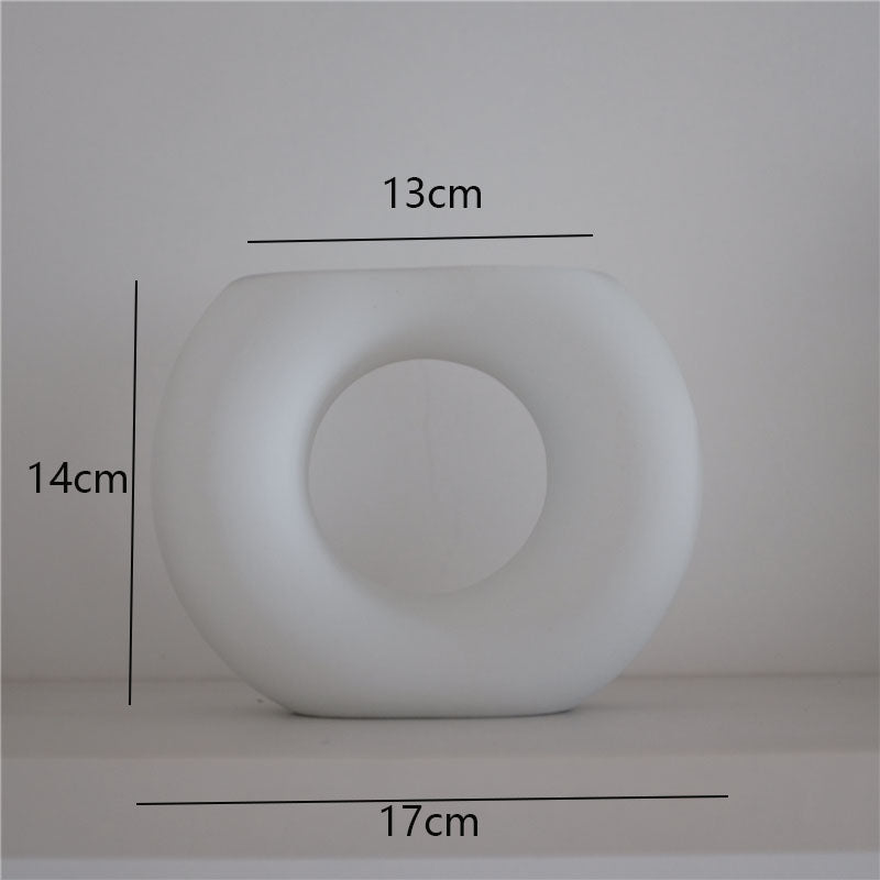 Plain Ceramic Vase Decoration Minimalist Art Flower Home