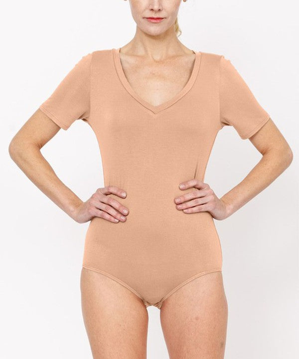 BAMBOO CASUAL V NECK BODYSUIT