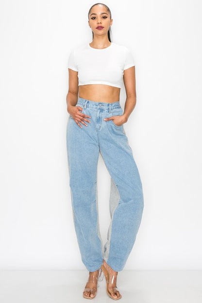 FRENCH TERRY ELASTIC BACK WAIST RELAXED JEAN